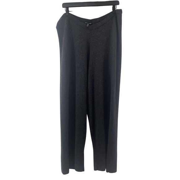 Eileen Fisher Wide Leg Pants Black 100% Cashmere Womens XL Gray - Picture 1 of 5